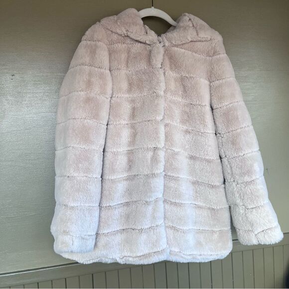 Laundry by Shelli Segal Faux Fur Leopard Print lining Hooded Jacket - Picture 1 of 8